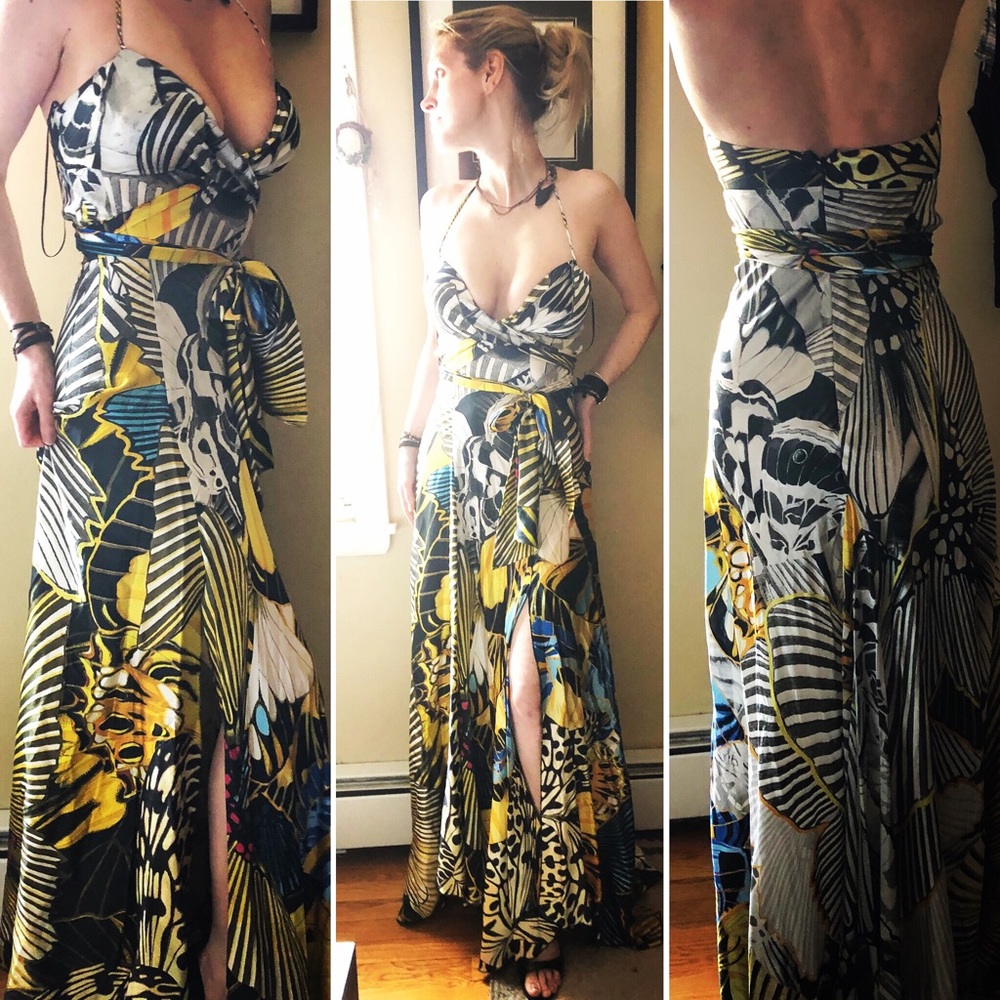 100% silk maxi dress